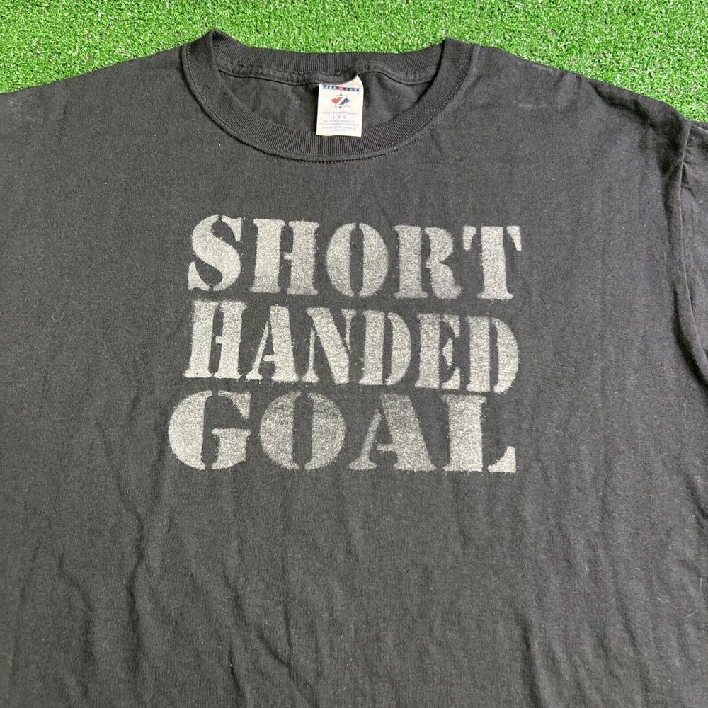 Rare Short Handed Goal Punk Band Black T-Shirt Mens Size Large Vtg